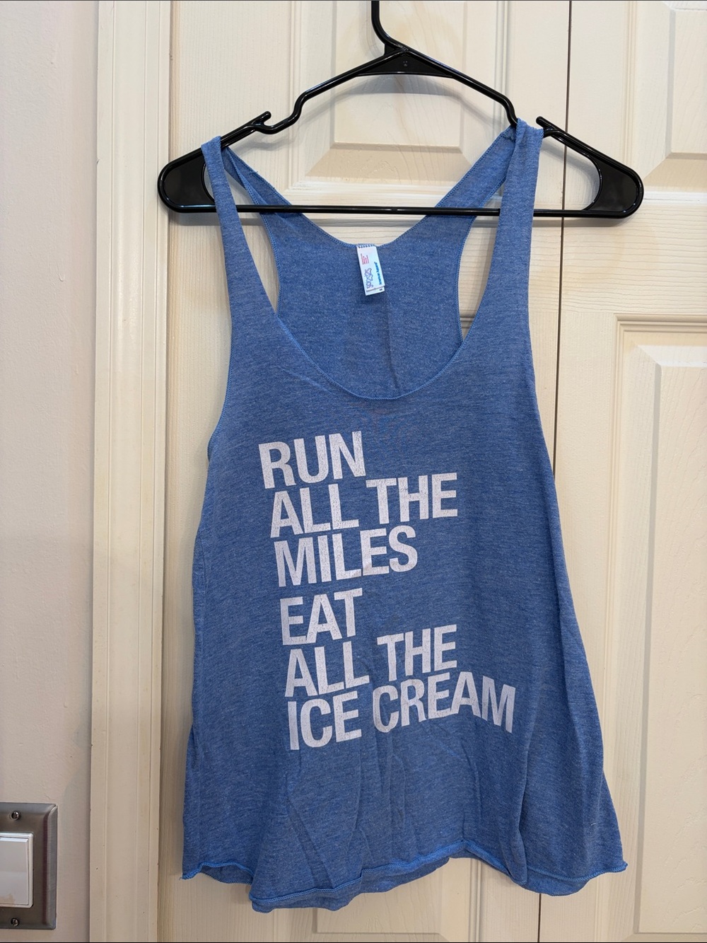 Blue Racerback Motivational Graphic Tank Top